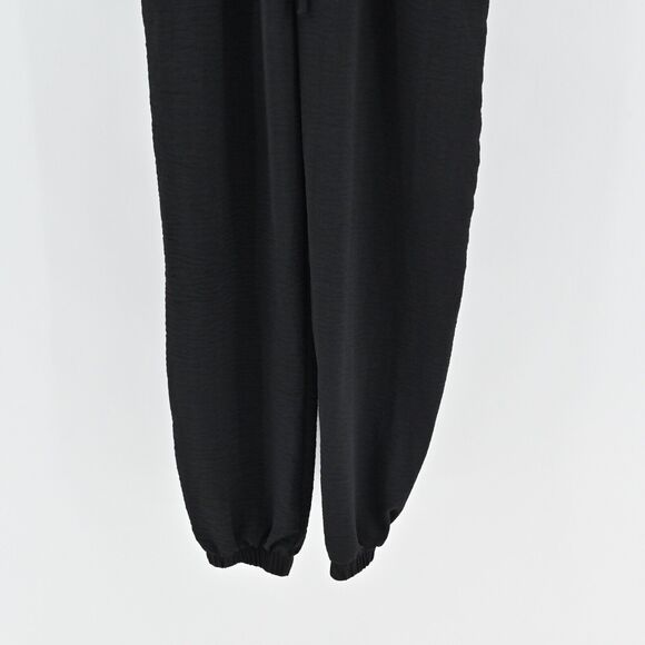 GILLI Jumpsuit Womens Size S Black Sleeveless Mock Neck Drawstring Waist Jogger‎ - Picture 4 of 14